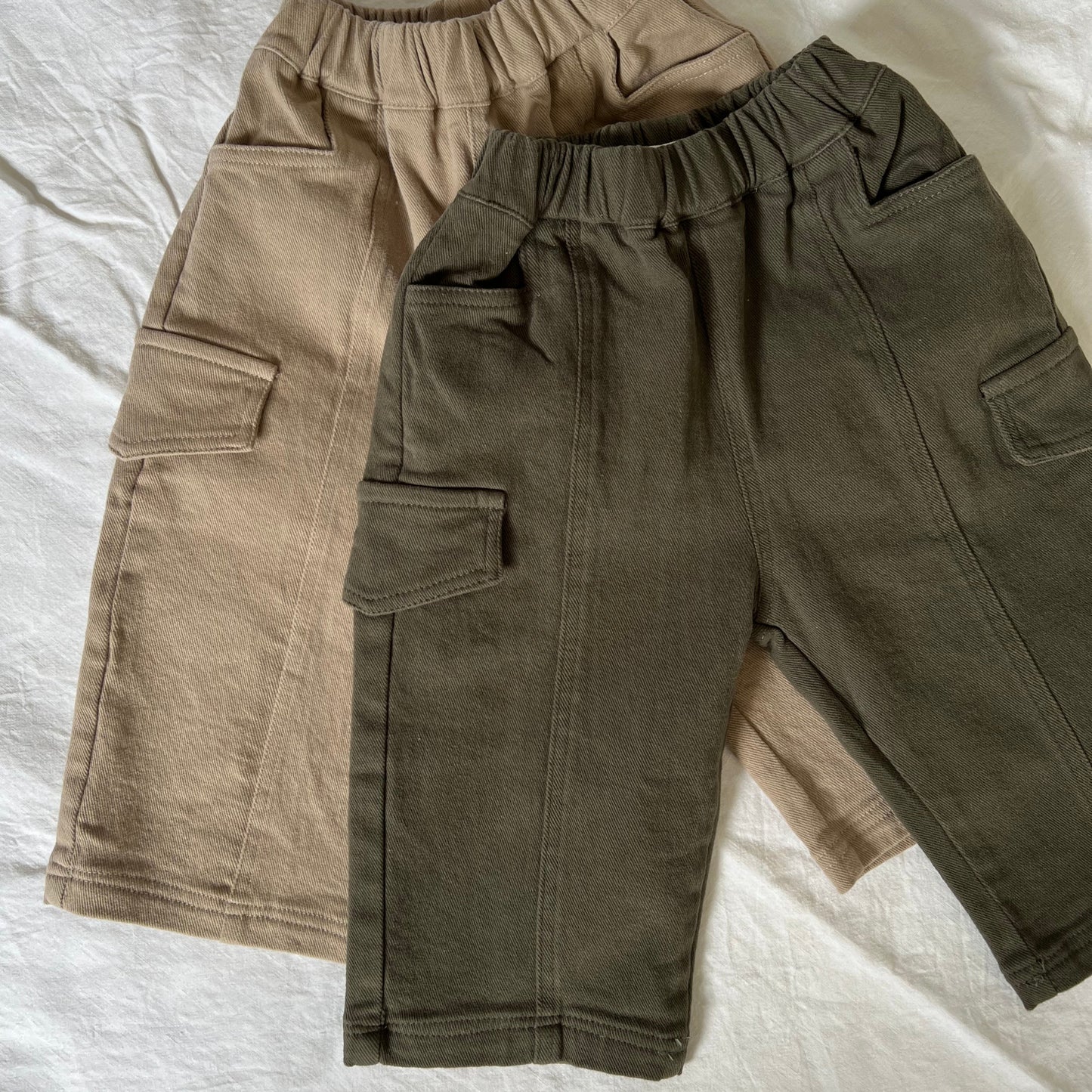 Cargo Denim Pants - Forest green