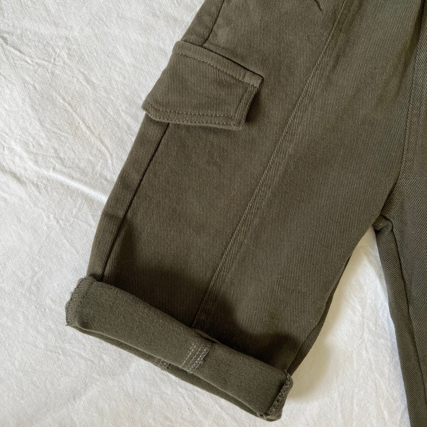 Cargo Denim Pants - Forest green