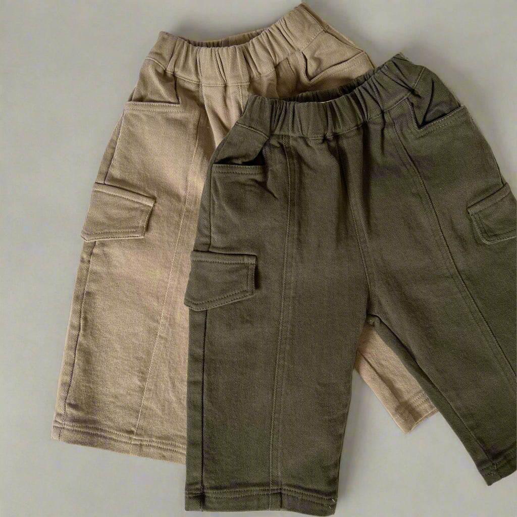 Cargo Denim Pants - Khaki
