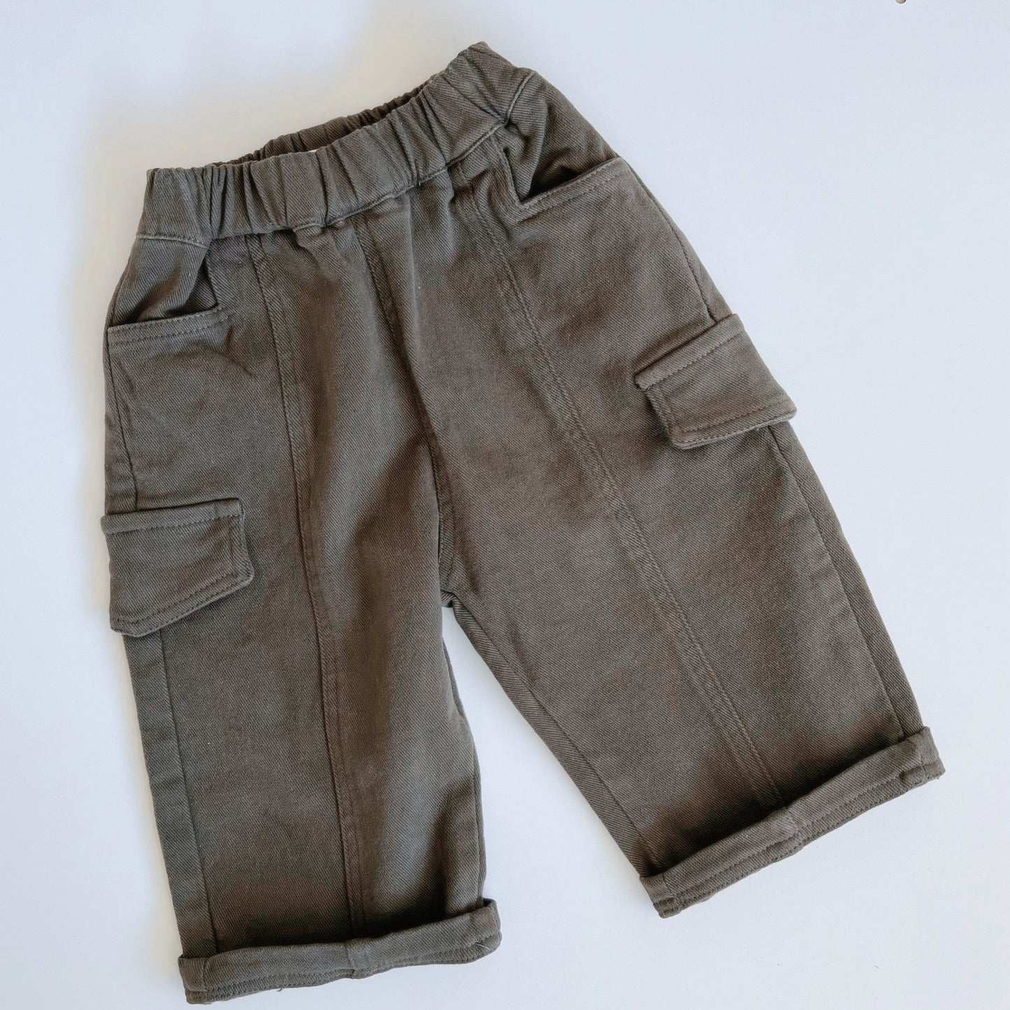 Cargo Denim Pants - Forest green